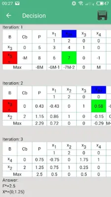 Simplex Method android App screenshot 1