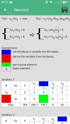 Simplex Method android App screenshot 2