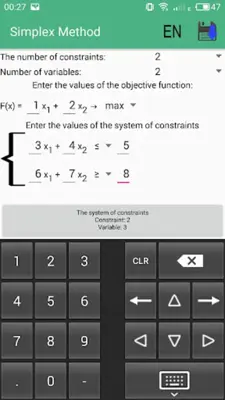 Simplex Method android App screenshot 3